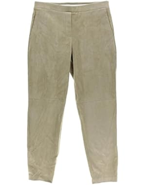 Theory Womens Faux Suede Seamed Dress Pants