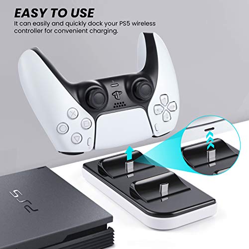 Medvoe Charger for PS5 Wireless Controller with Dual USB C Charging Station
