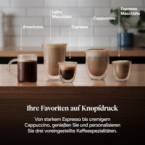 Siebträgermaschine La Specialista Arte EC9155.MB, Espressomaschine mit Mahlwerk, 8 Mahlgrade, 15 Bar, 3 Temperaturen, Milchschaumdüse, 1550W, 1,7L Tank, Edelstahl/Schwarz inkl. Barista-Kit