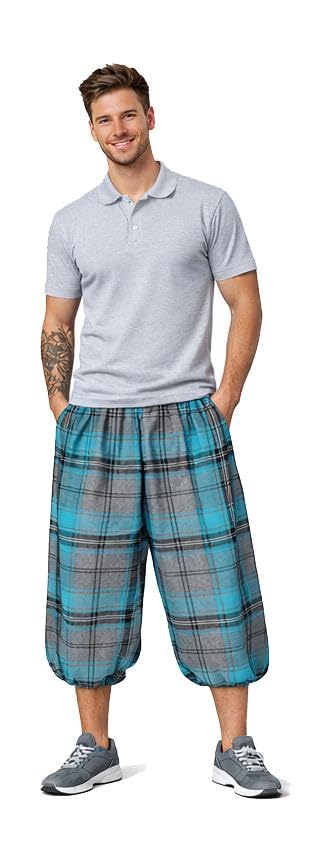 The Dragons Den Adults Pub Golf Tartan Plus Fours Trousers Sports Stag & Hen Party Fancy Dress [Balmoral - L-XL]
