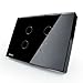 US/AU Standard Switch, Black Crystal Glass Panel, AC 110~250V, 4 Gang 1 Way, Touch Sensor Wall Light Switch VL-C304-82 with LED Indicator
