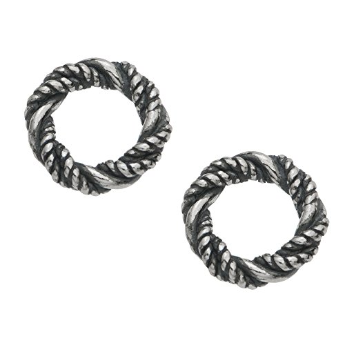 2 pcs Bali 925 Sterling Silver 9.5mm Heavy Duty Twist Soldered Jump Ring for European Charm Bracelets