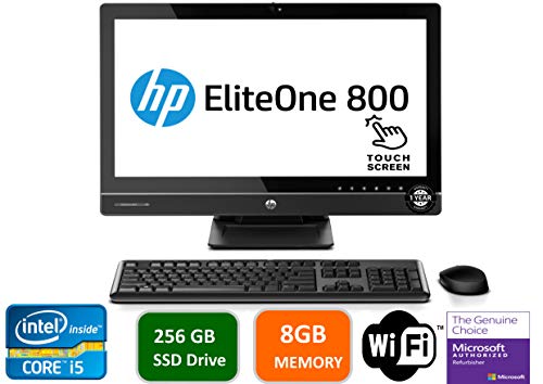 HP EliteOne 800 G1 23″ FHD Touch Screen All-in-One Business Desktop Computer, Intel Core i5-4570s up to 3.6GHz, 8GB RAM, 256GB SSD HDD, WiFi, USB 3.0, Windows 10 Professional (Renewed)