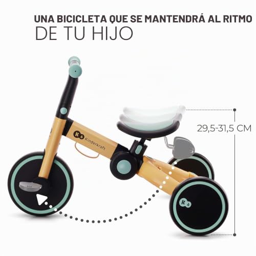 4TRIKE Triciclo 3 en 1, Minibicicleta, sin Pedales, Bicicleta bebé, para niños, Minitriciclo de Equilibrio, Plegable, Asiento Ajustable, 12 meses - 5 años, 25 kg, Amarillo y Azul