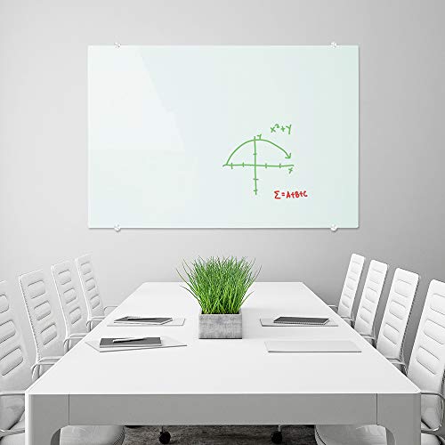 Glass Whiteboard, 48 x 32 Inch (120 x 80 cm), Frameless Glass