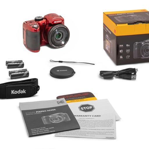 KODAK PIXPRO AZ255-RD 16MP Digital Camera 25X Optical Zoom 24mm Wide Angle Lens Optical Image Stabilization 1080P Full HD Video 3