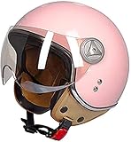 3/4 Motorcycle Helmet - Solid Color Style Retro