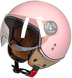 3/4 Motorcycle Helmet - Solid Color Style Retro