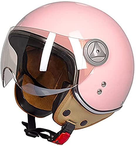 3/4 Motorcycle Helmet - Solid Color Style Retro