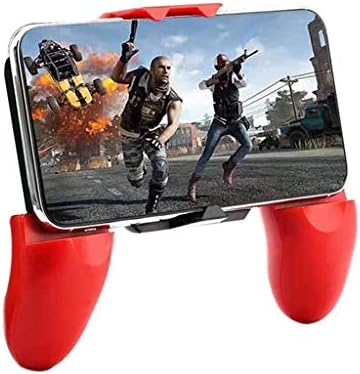 Chercherr Bluetooth Gamepad, Gamepad Portable Wireless Remote Control Bracket for PUBG, Ergonomic Design Handle Holder 2in1 Gamepad Shoot and Aim Trigger Phone Grip for 5.5''-6.8'' Smartphone (Red)