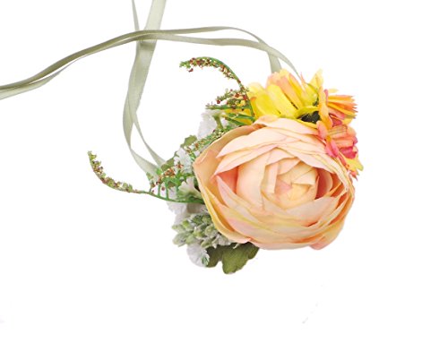 Abbie Home Prom Wrist Corsage Brooch Boutonniere Set Wedding Event Party Wristband Hand Flower DÃ©cor (1014CP)