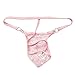 YiZYiF Men's Jacquard Lace See-Through Sissy Pouch Underwear Pink Large