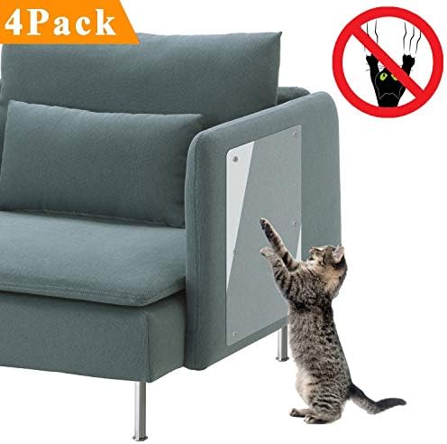 PetIsay Plastic Couch Guard for Cats(Set of 4, 30" L x 8" W) Premium Cat Scratch Deterrent Tape, Heavy Duty Thick Vinyl Anti Cat Scratching Furniture Protectors