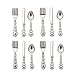 Odoria 1/12 Miniature Silverware Knife Fork Spoon Set Dollhouse Decoration Accessories, Silver
