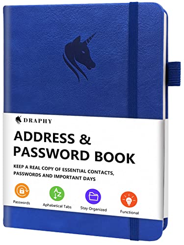 DRAPHY Address Book with Alphabetical Tabs, Elegant
