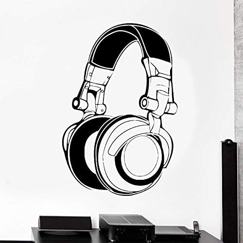 guijiumai Music Wall Decoration Headphone Sign Decals Music In My Soul Room Decoration Removeable Decal Art Poster Mural Pink 57x85cm