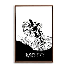Framed Canvas Wall Art Motorcycle Canvas Prints Home Artwork Decoration for Living Room,Bedroom - 16x24 inches