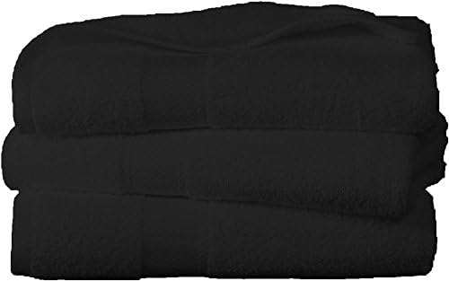 SET OF 3 Extra Large Bath Sheets 100% Cotton Towels Soft Egyptian Huge Bale Set Gift SIZE 85cm X 165cm (Black) - A & B Traders®