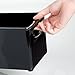 mDesign Plastic Video Game and DVD Storage Organizer - Game and Movie Disc Holder Bin with Handles for Home Media Console Stand and Closet Shelf - Ligne Collection - Black