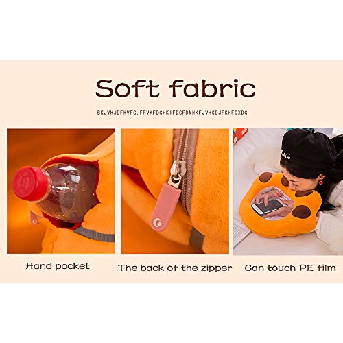 Livoty Plush Hand Muffs Hand Warmers Transparent Winter Warm Gloves Cartoon Handmuff,Can Play Phone (Orange) - Thumbnail 5