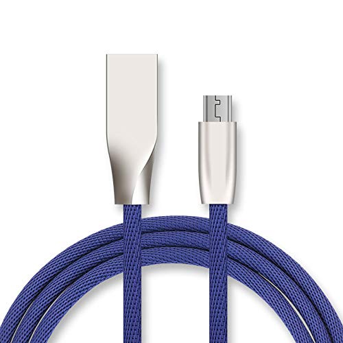 Quick Charge Micro USB Cable for Alcatel Idol 5 Android Smartphone Charger 1 m Quick Charging Connector (Blue)