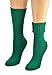 Sierra Socks Women's Solid Color Ribbed Crew Turn cuff Acrylic School Uniform 3 Pair Pack Socks 300616 (Socks Size: 9-11, Shoe Size: 4-10, Green/Blue/Red)