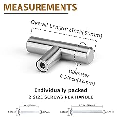 POWPULL 10 Pack Brushed Nickel Cabinet Knobs Silver