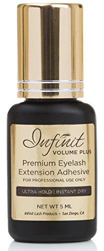 Infinit VOLUME PLUS Eyelash Extension Glue, Black - Advanced Strong Bond Professional Grade Adhesive for Individual Lashes - Last 7-8 Weeks - Instant Dry 1-2 Seconds - Safe & Latex Free