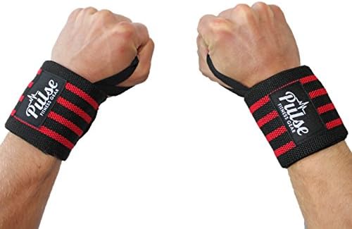Wrist Wraps (18" Professional Quality) with Thumb Loops: CrossFit, Powerlifting, Bodybuilding - Improve Hand Strength &amp; Support During Weight Lifting - by Pulse Fitness Gear (Re