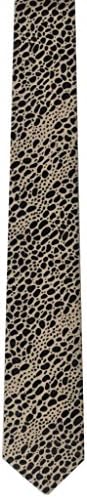 Manzini Neckwear Men's Slim Neck Tie - Leopard Print Tan