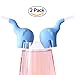 Straw Holders (Elephant - Set of 2) ♥ Dishwasher Safe & Reusable ♥ Fun Drink Markers for Parties ♥ Fits Most Cups, Glasses & Mugs