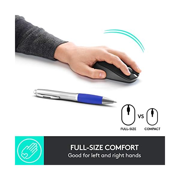 Logitech-Wireless-Mouse-M190-Full-Size-Ambidextrous-Curve-Design-18-Month-Battery-with-Power-Saving-Mode-USB-Receiver-Precise-Cursor-Control-Scrolling-Wide-Scroll-Wheel-Scooped-Buttons-Black Logitech Wireless Mouse M190, Full Size Ambidextrous Curve Design, 18-Month Battery with Power Saving Mode, USB Receiver…