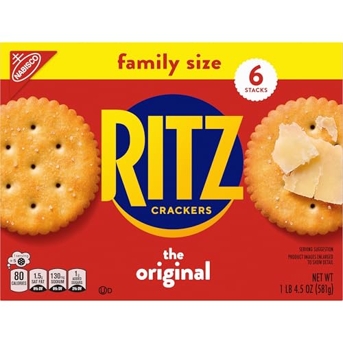 RITZ ORIGINAL CRACKERS, SNACKS FOR KIDS AND ADULTS, LUNCH SNACKS, FAMILY SIZE, 20.5 OZ
