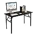 Need Computer Desk Office Desk 47 inches Folding Table with BIFMA Certification Computer Table Workstation No Install Needed, Black Brown