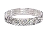 Weiss Rhinestone Stretch Bracelet Silver - Genuine Crystal - Bridal, Wedding, Prom, Party, Pageant, Evening Wear, Party Wear, Tennis Bracelet