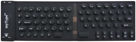 Silicone Splashproof Bluetooth Mytype Keyboard for Android & IPad - Black