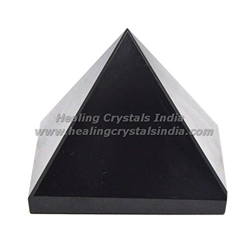 Healing Crystals India Natural Black Tourmaline 2.5" Pyramid Feng Shui Spiritual Reiki Healing Energy Charged Pyramid