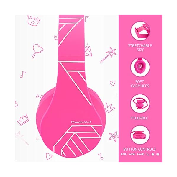 PowerLocus-Headphones-Over-Ear-for-Kids-Bluetooth-Wireless-Headphones-with-Microphone-Safe-Volume-85DB-Limited-Foldable-with-Carry-Case-Wireless-and-Wired-Headset-with-Micro-SDTF-for-iPhonePC PowerLocus Kids Headphones, P2 Bluetooth Headphones for Kids with Volume Limit 85DB, Kids Wireless Headphones Over Ear…