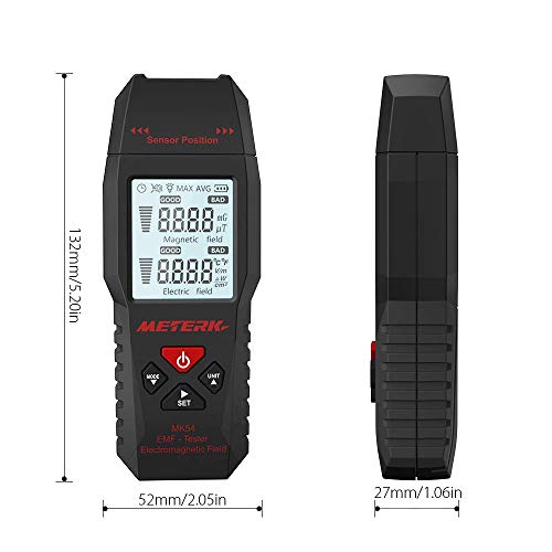 EMF Meter Meterk Radiation Detector Digital LCD