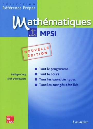 MathÃ©matiques 1re annÃ©e MPSI (French Edition) by (Paperback)