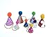 8 Mini Party Hats for Animal or Dinosaur Figures - Assorted