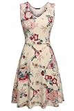 ACEVOG Womens Casual Fit and Flare Floral Sleeveless Party Evening Cocktail Dress