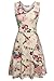 ACEVOG Womens Casual Fit and Flare Floral Sleeveless Party Evening Cocktail Dress