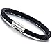 Jstyle Stainless Steel 6mm Mens Womens Braided Bangle Leather Bracelet Rope Magnetic-Clasp 8.5 Inch B