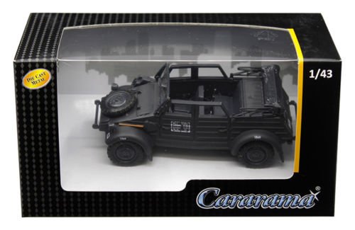 NEW DIECAST TOYS CAR CARARAMA 1:43 MILITARY VEHICLES - VOLKSWAGEN KUBELWAGEN CONVERTIBLE K TYPE 82 BLACK 4-90650