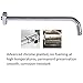 16 Inch Shower Arm with Flange Chrome, Wall Mount Shower Arm for shower head, Soild Brass Straight Shower Head Arm Extra Long Solid Brass pipe