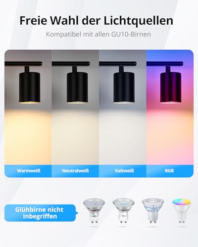 Gr4tec Ceiling Spotlight Black 4 Bulbs Modern Ceiling Light Spotlight Swivelling Metal Ceiling Light Spotlights GU10 Kitchen Lamp Ceiling Spot for Hallway Office Bedroom (Bulb Not Included)