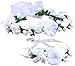 Flower Crown Wedding Hair Wreath Floral Headband Garland Wrist Band Set (White)
