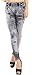 New Stylish Denim Look Ripped Faux Jean Leggings Tights Pants