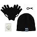 Security Bluetooth Beanie Hat + TouchScreen Gloves, Knitted Music Hat Built-in Stereo Speakers Winter Women and Man Hat for Outdoor Sports, Skiing ,Running, Skating, Walking, Christmas Gifts(Black)